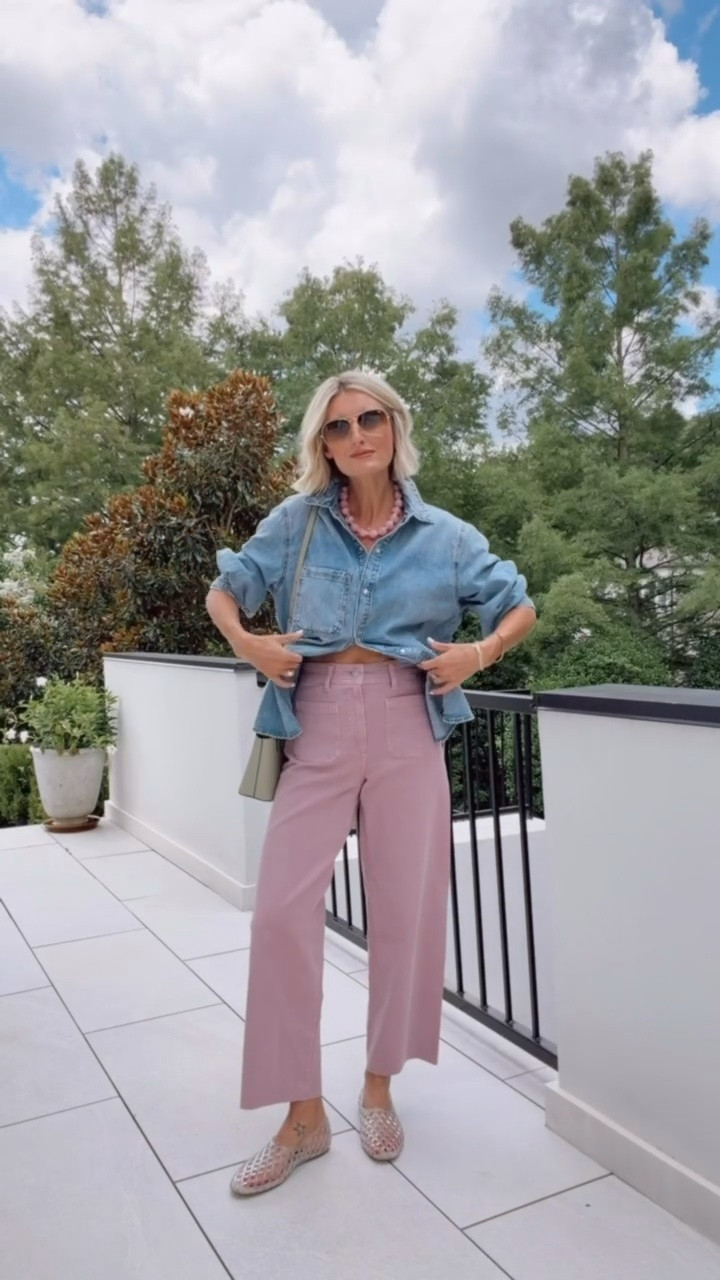 The mauve shade of these jeans is so pretty! Love how it looks paired with this chambray top, so classic! Wearing M top 2 jeans

Loverly grey, mauve pants outfit, Target jeans, affordable women’s transitional outfit, how to style denim shirt oversized

#LTKSeasonal
