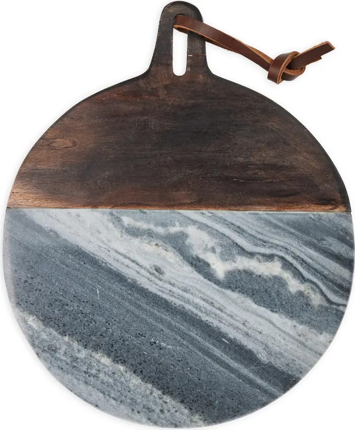 Marble & Acacia Wood Round Cutting Board | Nordstrom Rack