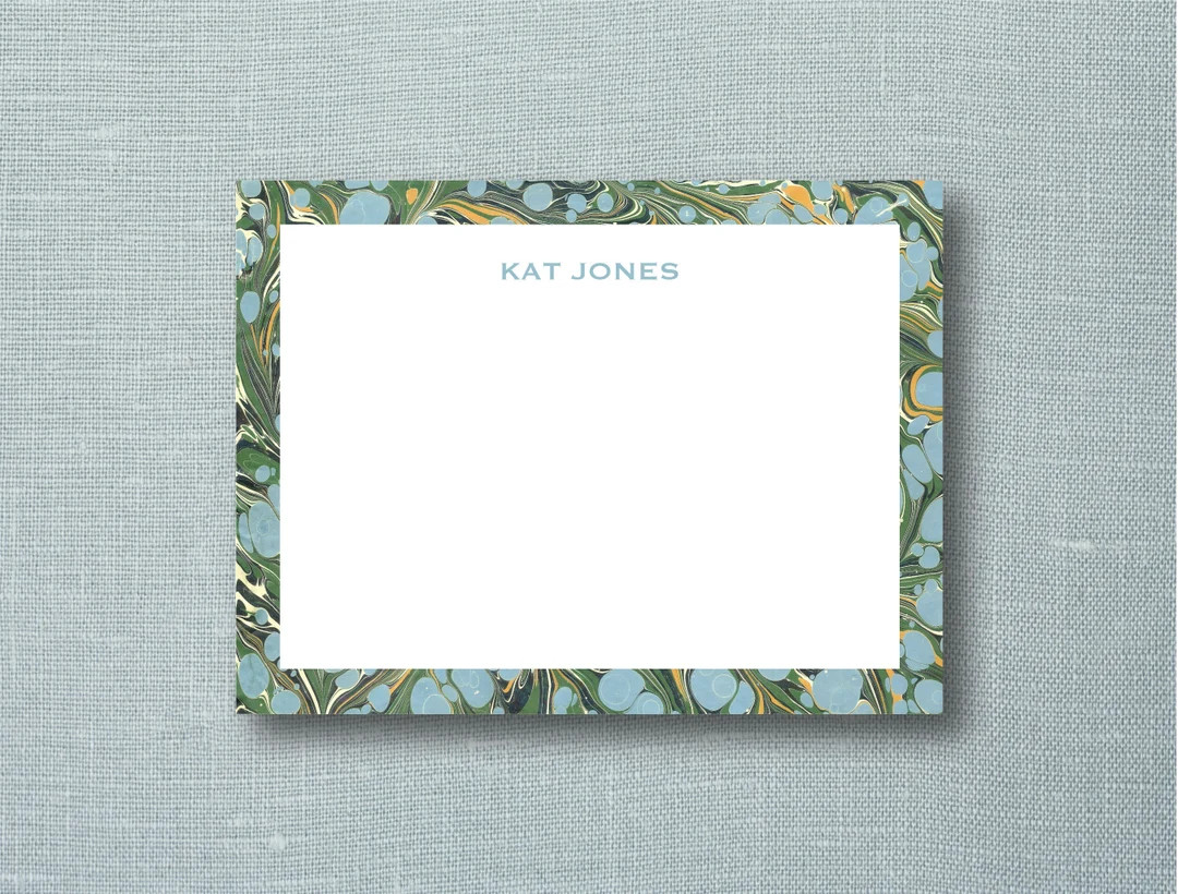 Personalized Stationary, Personalized Flat Card, Marble Pattern - Etsy | Etsy (US)