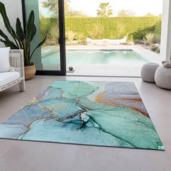 Alfonzo Washable Abstract Indoor / Outdoor Rug | Wayfair North America