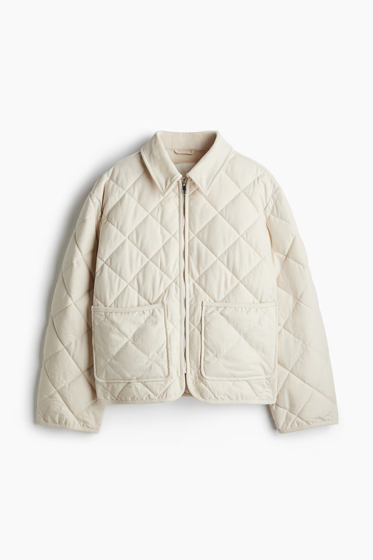 Quilted jacket - Light beige - Ladies | H&M GB | H&M (UK, MY, IN, SG, PH, TW, HK)
