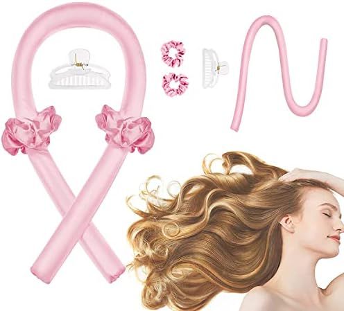 Heatless Curling Rod Headband, Hair Curlers to Sleep In, No Heat Curl Ribbon with Hair Clips and ... | Amazon (US)