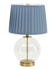 22.5in Glass Table Lamp With Pleated Shade | Home | Marshalls | Marshalls