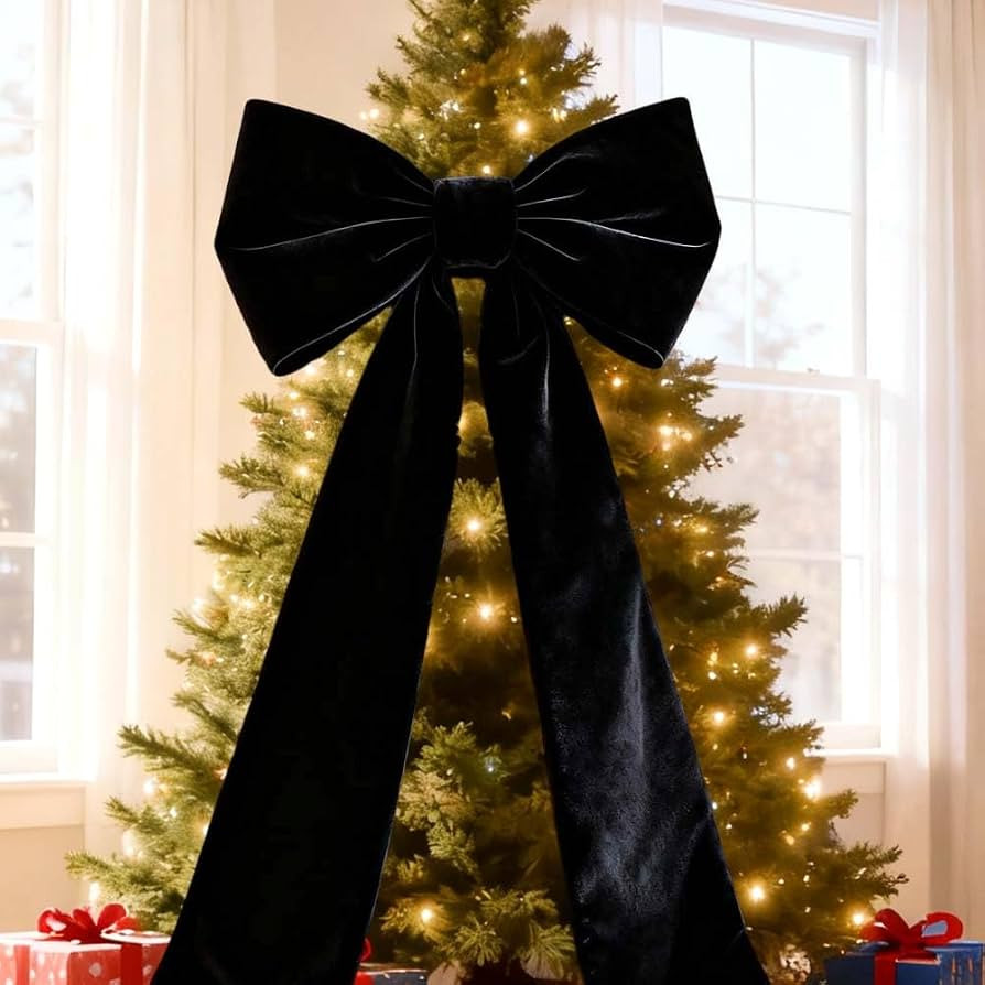 Christmas Decorations 86 inch Extra Large Christmas Tree Topper Bow Giant Xmas Red Velvet Bow for... | Amazon (US)