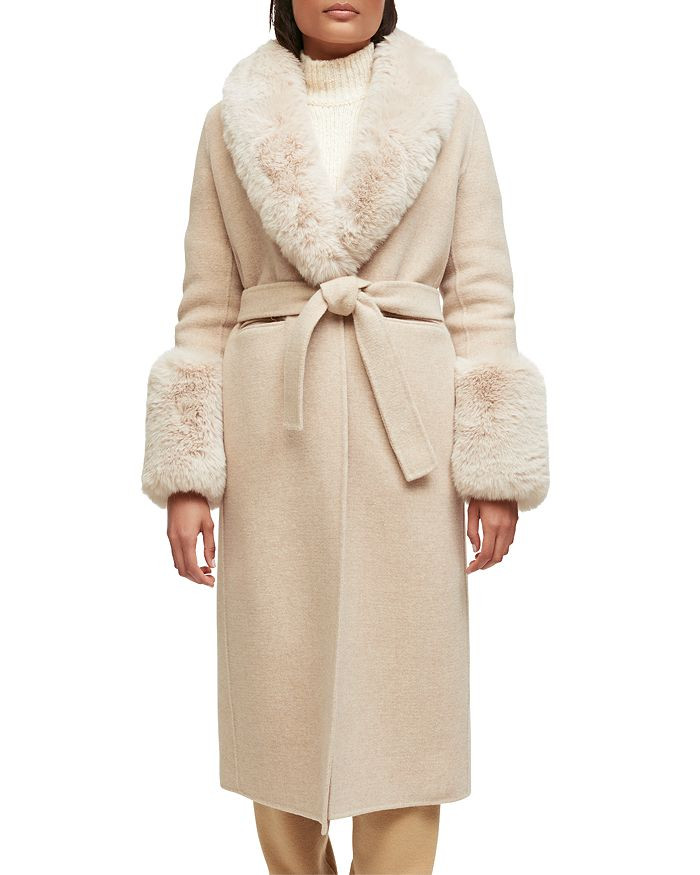 Galaxyre Faux Fur Trim Long Coat | Bloomingdale's (US)