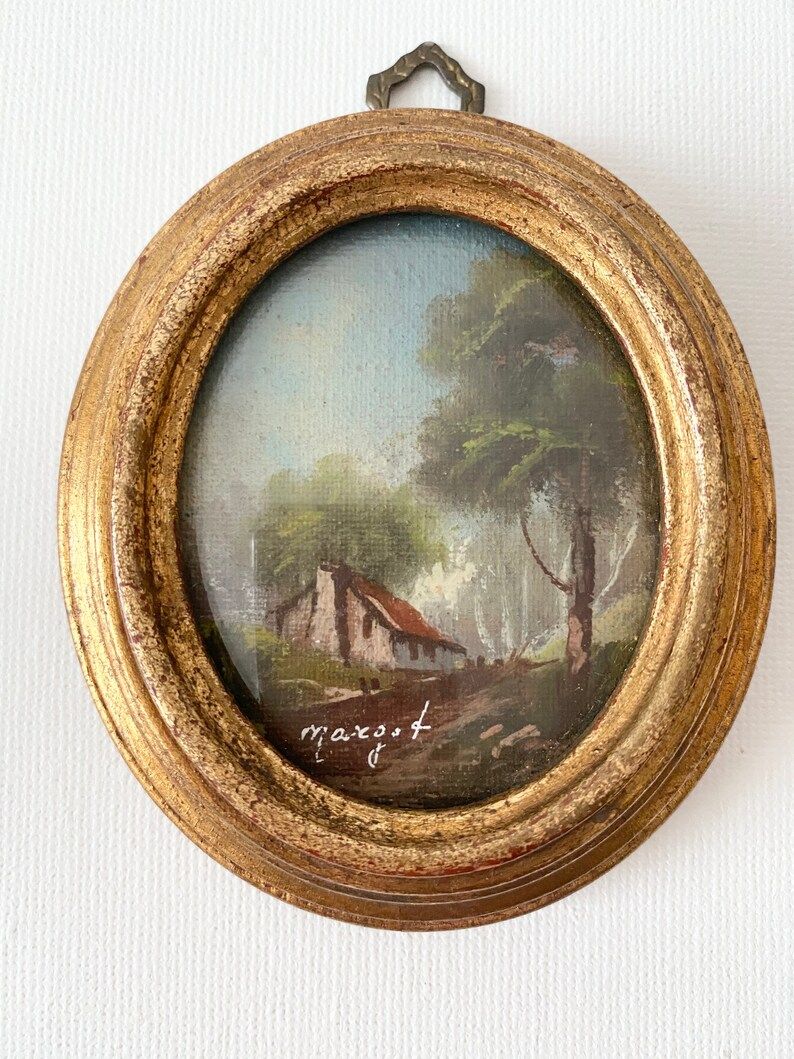 Original Miniature Oil Painting, Landscape, Framed Painting, Vintage Art | Etsy (US)
