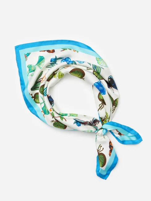 Amoura Silk Scarf in Mini Sprig Square | J.McLaughlin