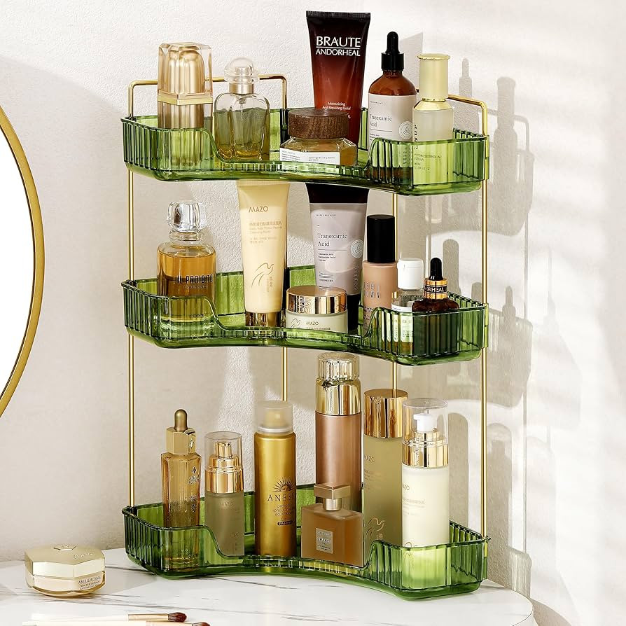 Weidace Corner Bathroom Counter Organizer Bathroom Countertop Shelf Makeup Organizer for Vanity P... | Amazon (US)
