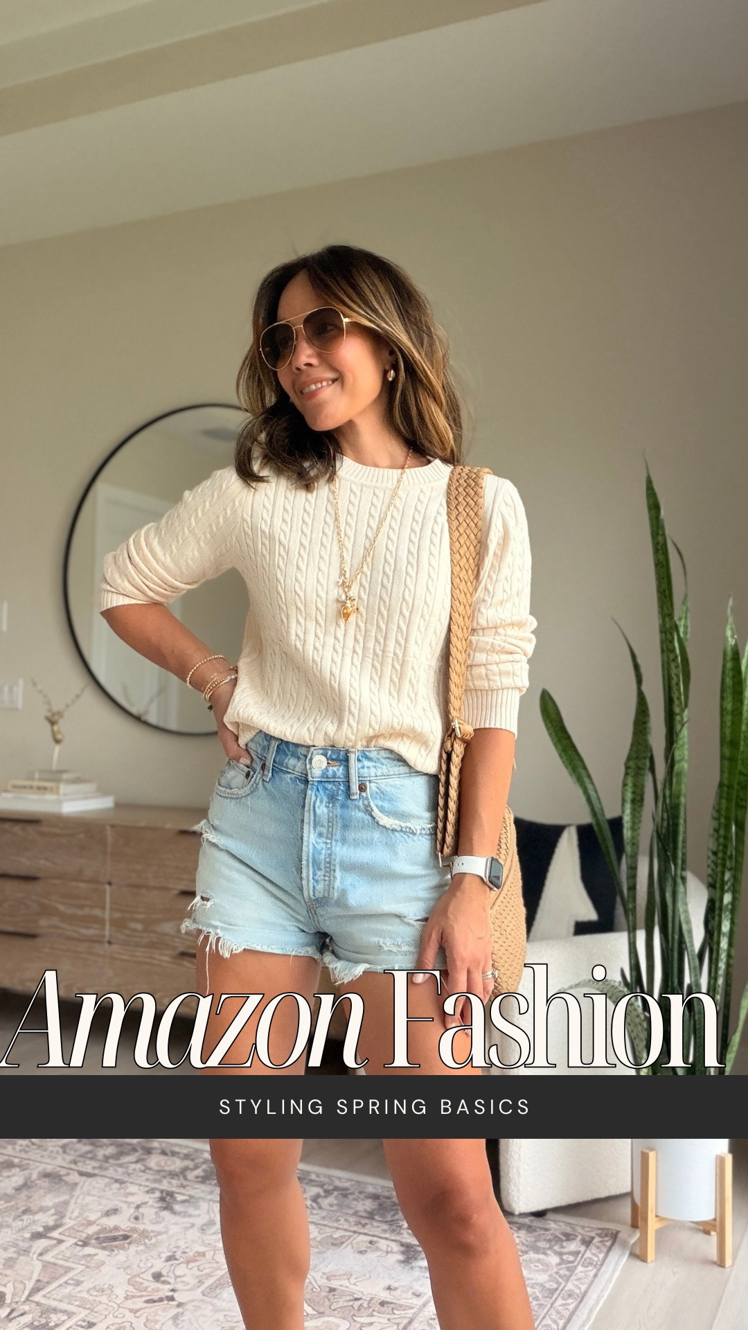Yes, you absolutely need a spring sweater. ✨👌

Some days are windy, some nights are chilly, and I always like having one ready to throw on. I chose this cream color because I love spring neutrals and paired it with distressed denim shorts and white sneakers. I also find that styling it with warm-weather accessories like a seashell necklace, pearl bangles, and a woven bag makes it feel very spring and summer instead of fall.

Sweater details I love:

• Soft, lightweight, breathable knit with a comfortable stretchy feel• Classic cable knit texture with a polished crew neck silhouette• Easy to style with denim, trousers, shorts, or layered over dresses• Gives that timeless, polished look while still feeling relaxed and wearable

#LTKootd #LTKgrwm #LTKSeasonal