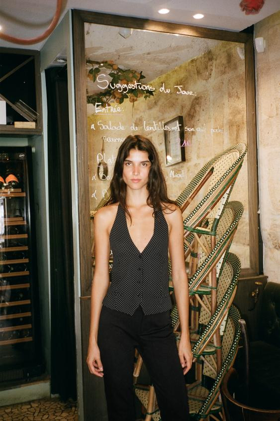 POLKA DOT WAISTCOAT TOP | Zara UK