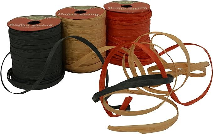 Raffia String / Ribbon, 1/4" x 49 Feet each spool, Pack of 3 spools | Amazon (US)