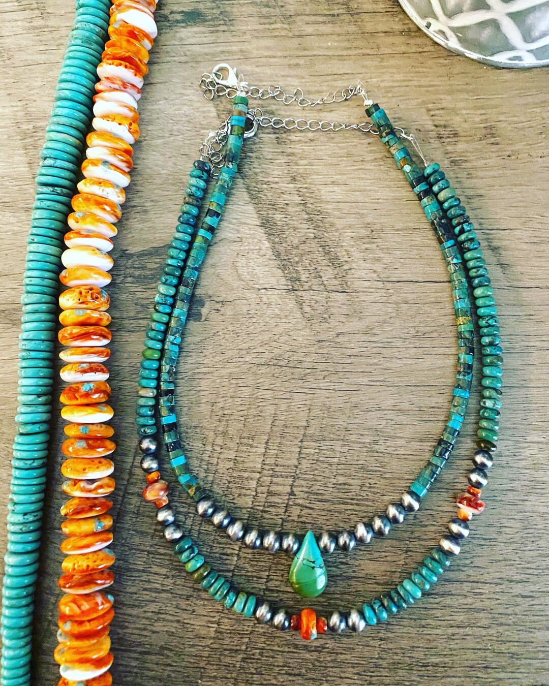 Navajo Pearl Choker 6mm With Authentic Turquoise Stone and Real Spiny Oyster Western Jewelry Bead... | Etsy (US)