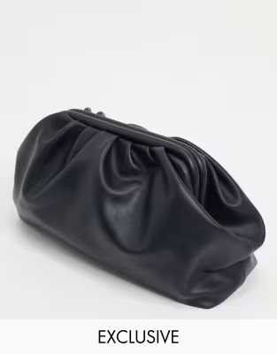 Glamorous Exclusive oversized slouchy pillow clutch bag in black | ASOS US