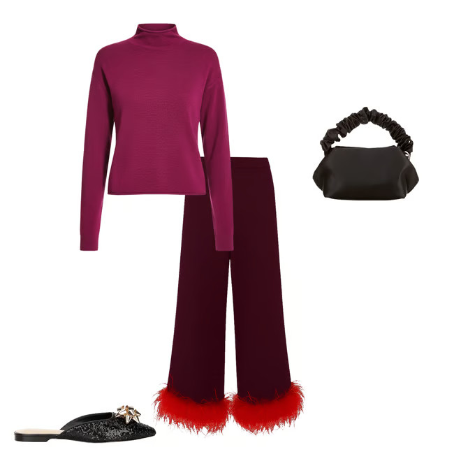 Antonio Melani x The Nat Note Chula Wool Blend Flat Front Feather Detail Coordinating Pants | Dil... | Dillard's