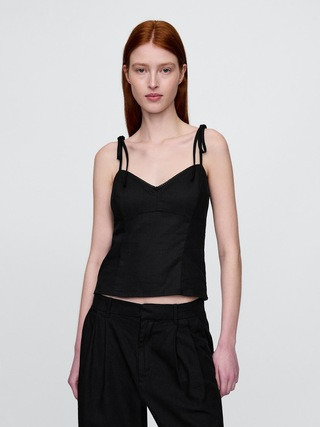 Linen-Blend Tie-Strap Cami | Gap | Gap (US)