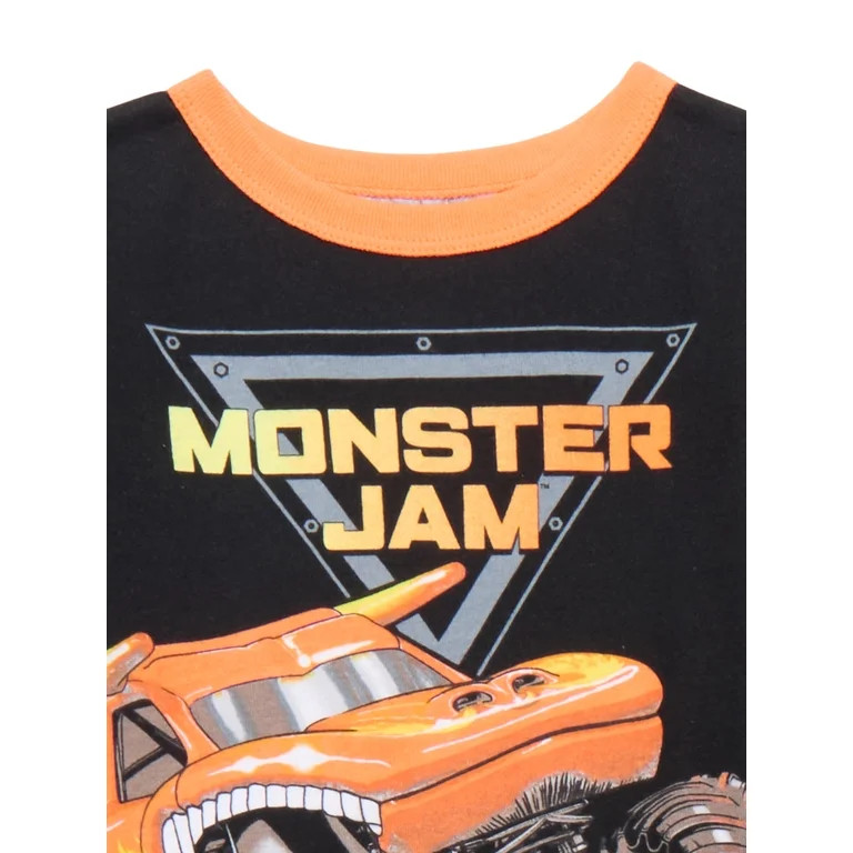 Monster Jam Short Sleeve Top and Pants, 2-Piece Pajama Set, Sizes 4-12 | Walmart (US)