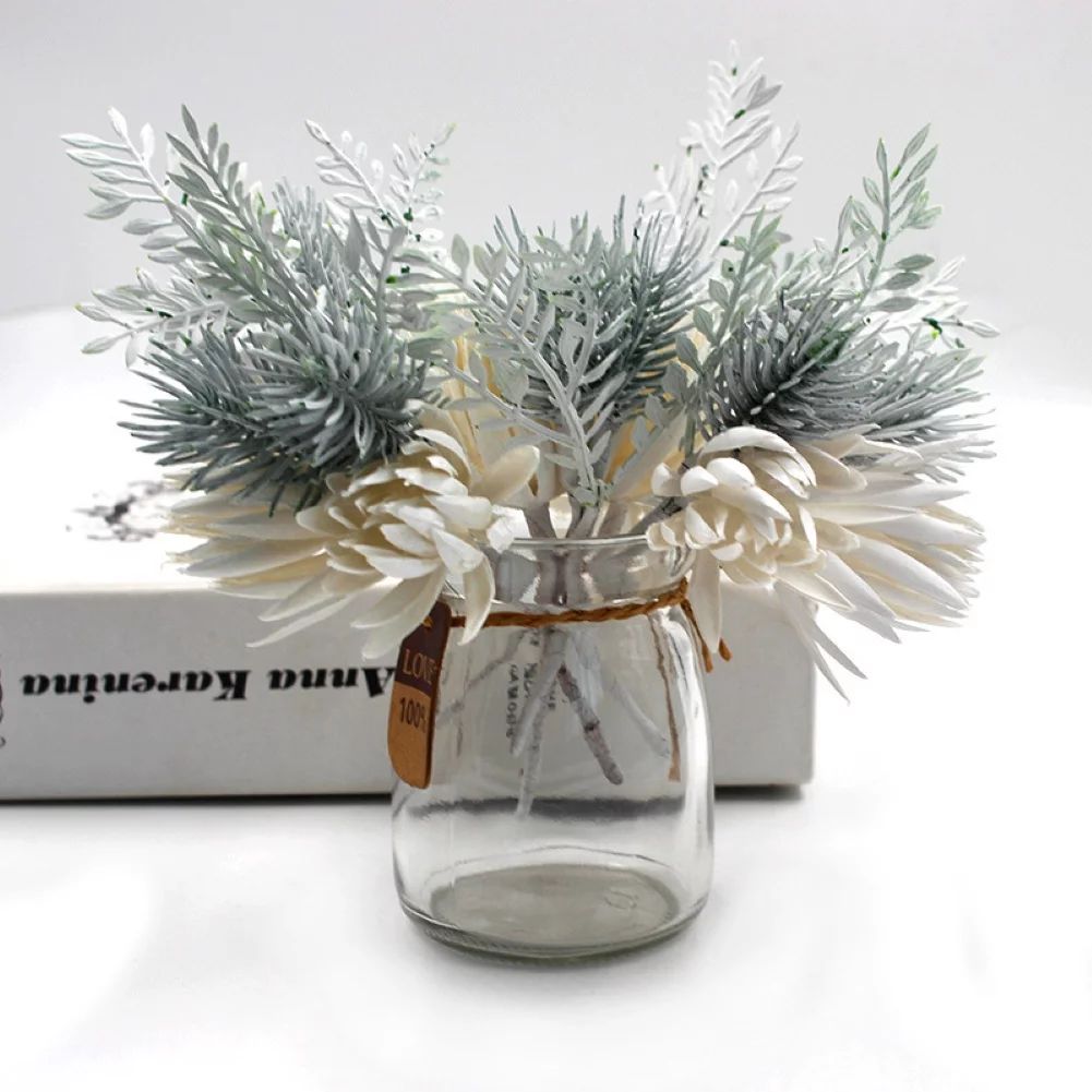 Windfall 2Pcs Artificial Plastic Pine Grass Flower Plants Tree Branches Home DIY Decor Handmade G... | Walmart (US)
