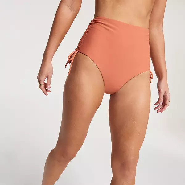 CALIA Women's High Waisted Ruched Side Tie Swim Bottoms | Dick's Sporting Goods | Dick's Sporting Goods