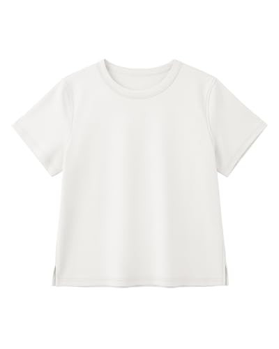 Stelle Women's Cotton T-Shirts Crewneck Short Sleeve Basic Tees Summer Casual Solid Crop Tops Petite White X-Small | Amazon (US)