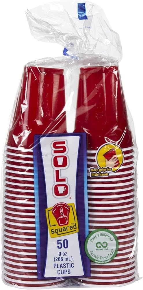 Solo Plastic Party Cups, Red - 9 oz - 50 ct | Amazon (US)