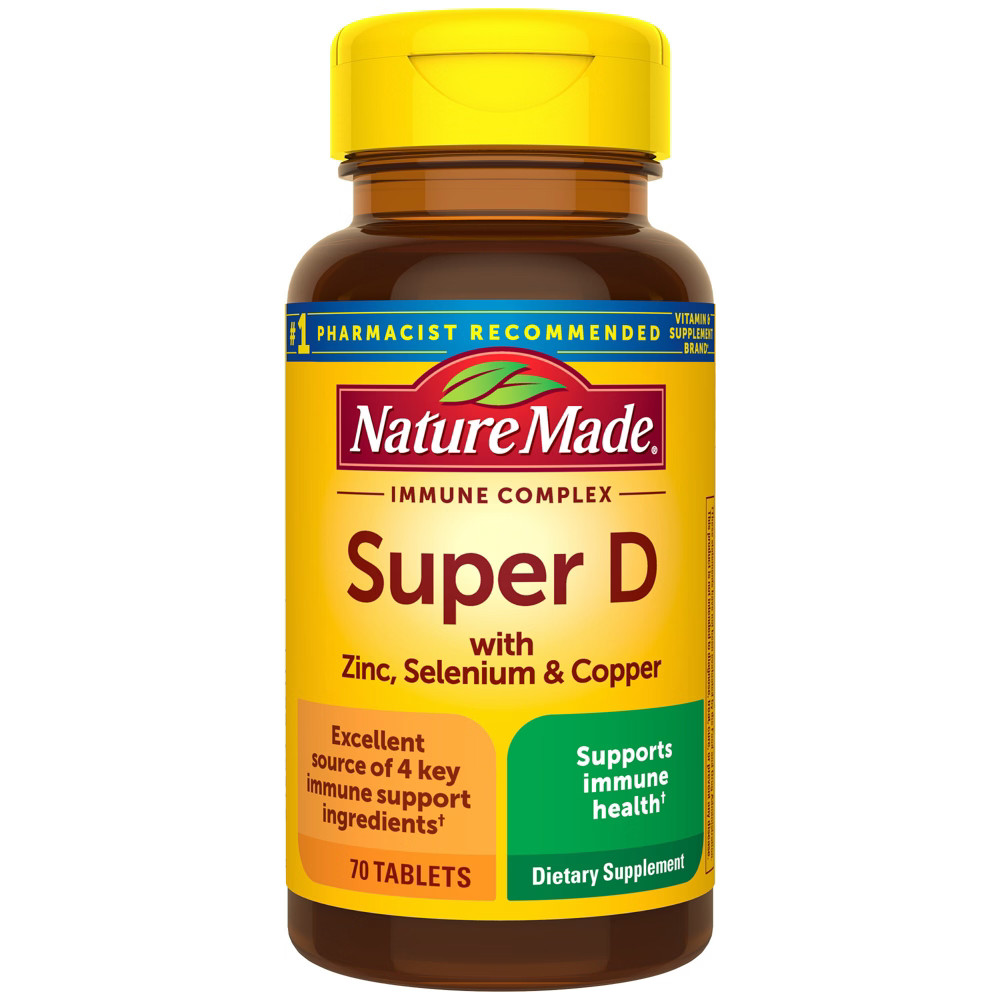 Nature Made Super Vitamin D Immune Complex Tablets, Vitamin D3, Selenium, Copper & Zinc Supplements  | Target