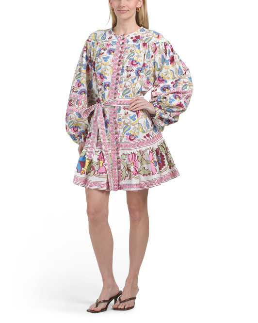 Balloon Sleeve Mini Dress With Belt | TJ Maxx