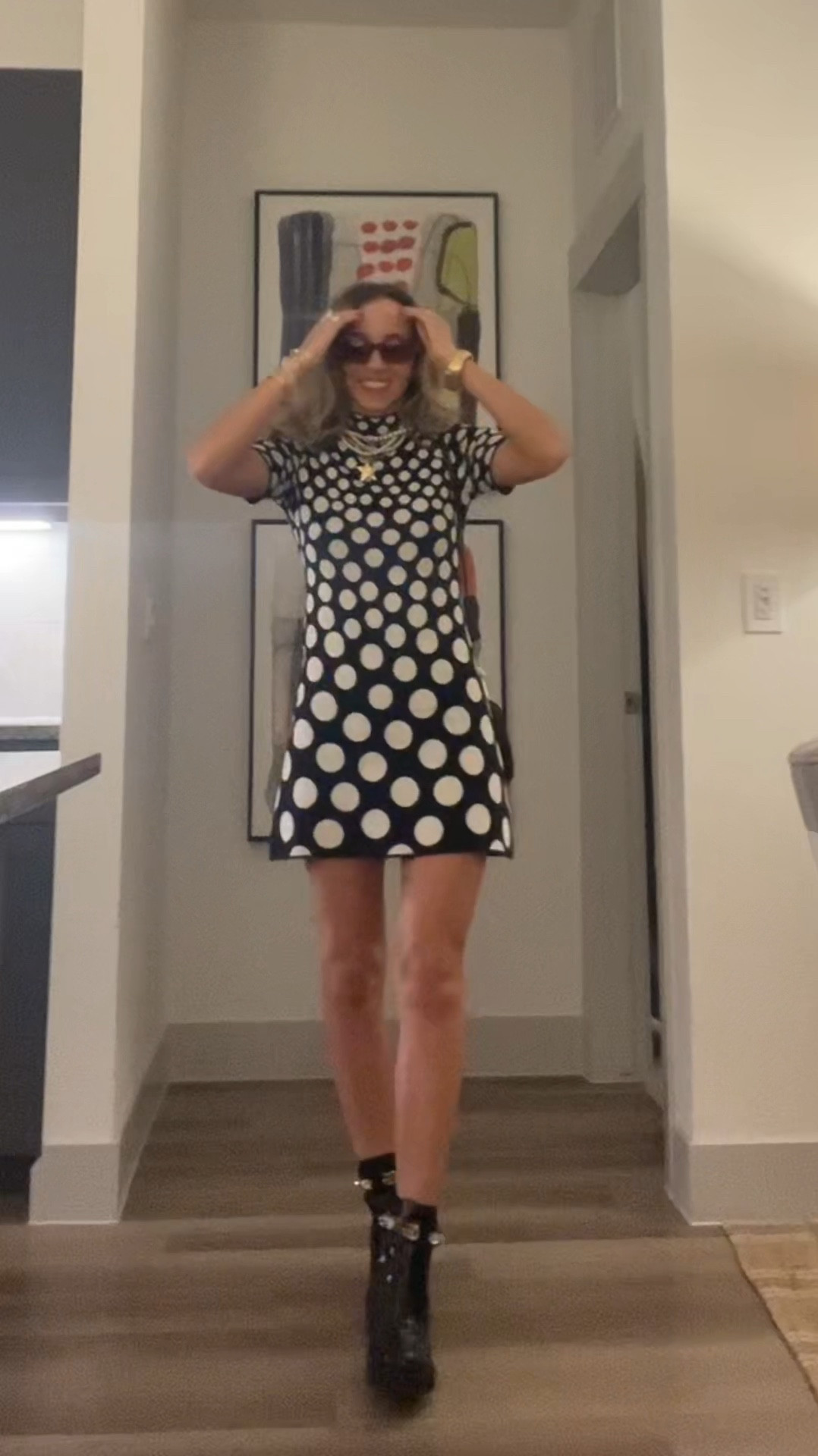 My favorite Anthro polka dot dress, perfect for Gameday or a fun day out, paired with my fav red sunnies and my go to boots 

#LTKStyleTip #LTKvlog #LTKootd