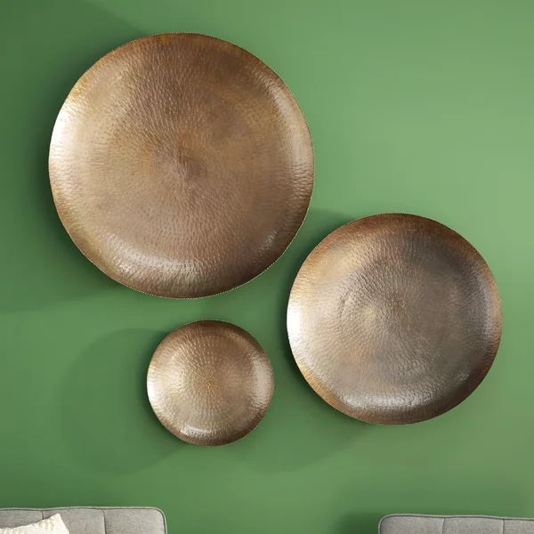 3 Piece Hammered Metal Wall Décor Set | Wayfair North America