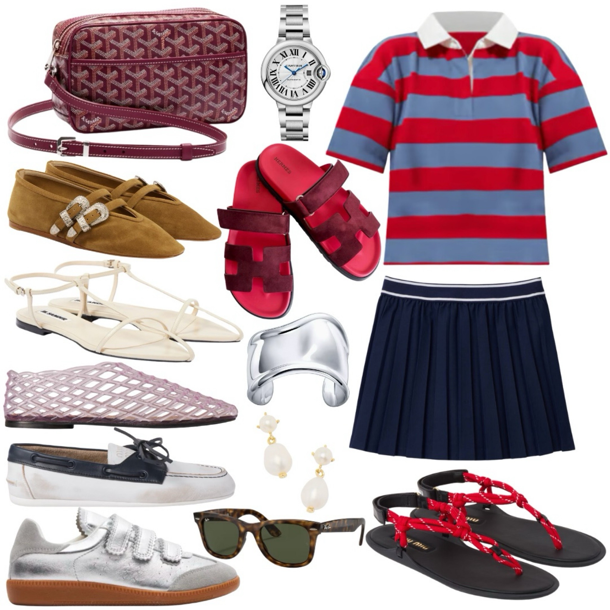 Fall transitional shoes! Rugby polos are going to be huge as well as pleated skirts! Wear them with boat shoes (found a good miu miu lookalike), jelly flats (found a good alternative to the row), cord sandals, suede buckle flats, silver metallic sneakers, dad sandals, pointed toe sandals (found a great jil sanders alternative!!)￼ 




#LTKSeasonal #LTKFindsUnder100 #LTKStyleTip