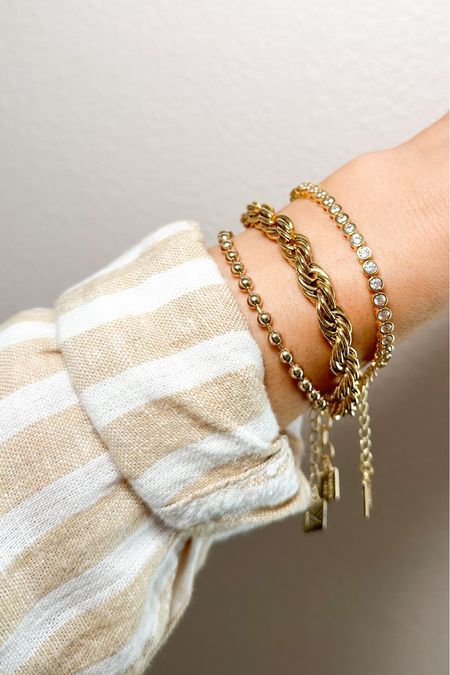 Prettiest bracelet stack! 



Bracelet stack, gold bracelets, affordable gold jewelry, my styled life, Mother’s Day gifts, birthday gifts for her. 

#LTKGiftGuide