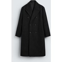 Zara - Wool Coat Bouclé Texture - Men - Black - Men | Zara US