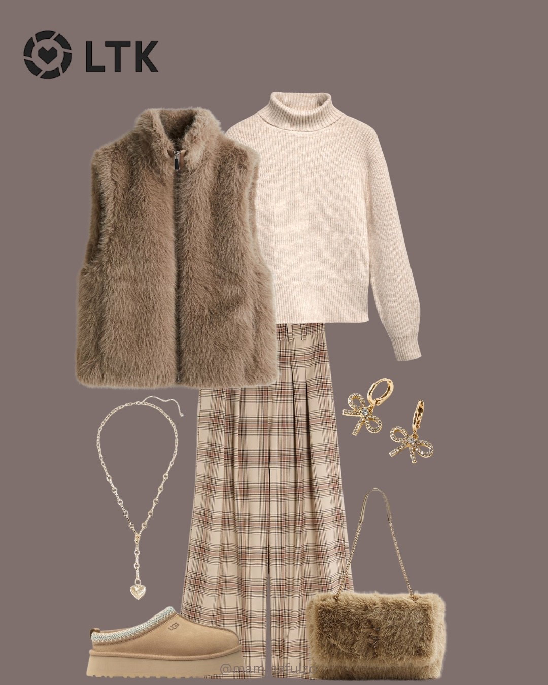 Faux Fur For Fall 🍁🍂🤎 

Faux fur bag 
Faux Fur waistcoat 
Check trousers 
Cosy knits 
Gold jewellery 

#LTKeurope #LTKautumn #LTKuk