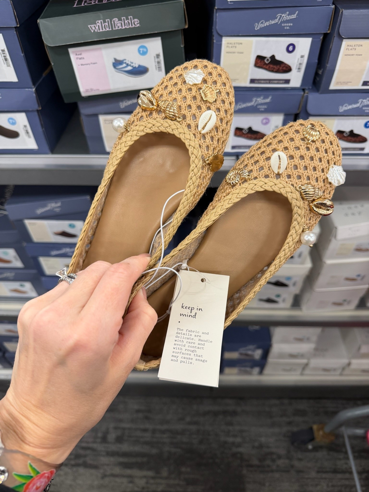 These are such a fun summer shoe. The woven texture with the little shell details gives them that beachy feel, but they still look cute styled with everyday outfits.

woven flats, summer shoes, coastal style, beachy outfit, casual chic, vacation outfit, neutral shoes, target finds, SavannahK 

#LTKSeasonal #LTKTravel #LTKootd