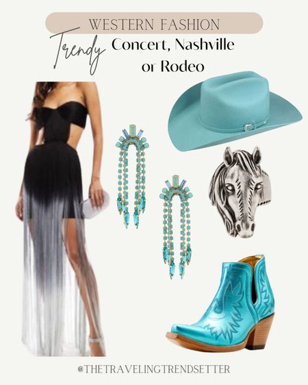 Trendy Western outfits, concert, outfits, country music, concert, country festival, Nashville rodeo outfit, dress semi formal, formal maxi, dress, turquoise earrings, hat, boots, ring, wedding guest bachelorette party


#LTKshoecrush #LTKstyletip #LTKwedding