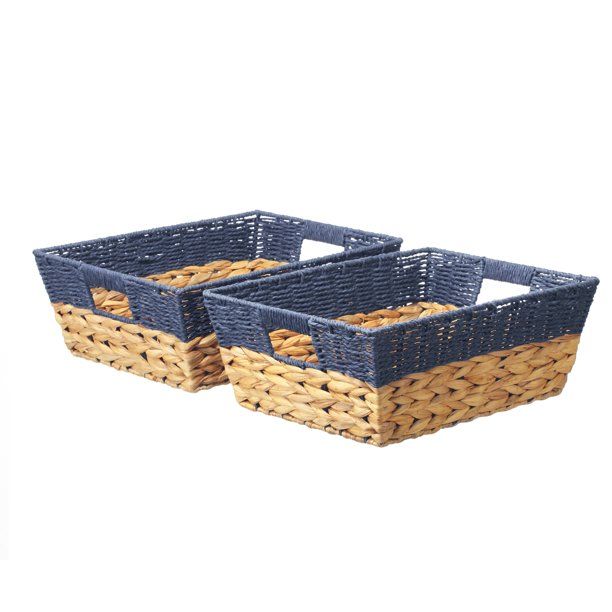 Better Homes and Gardens Small Storage Basket, 2 Pack, Navy | Walmart (US)