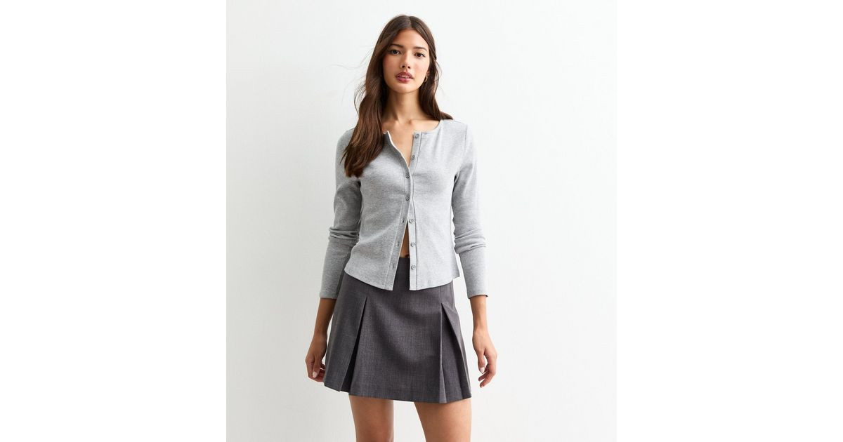 Dark Grey Pleated Mini Skort | New Look | New Look (UK)