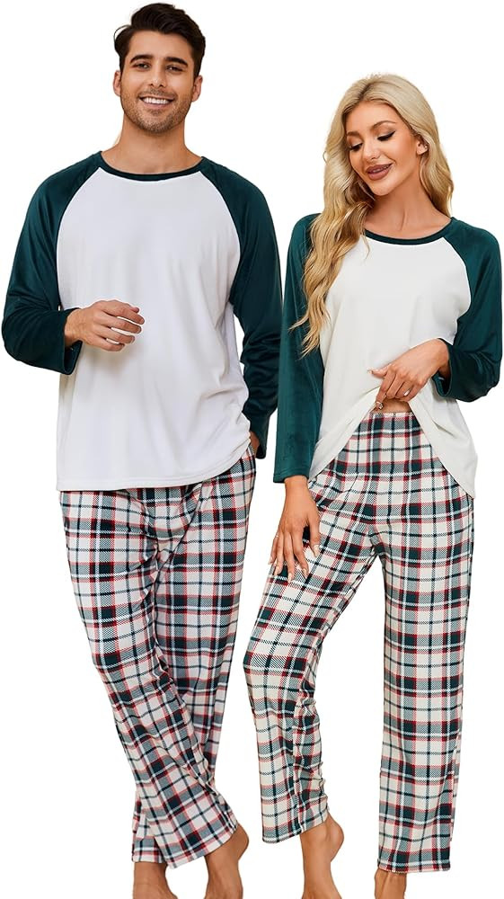 U2SKIIN Matching Pajamas for Couples Plaid Ultra Soft Pullover Pjs Set for Men and Women Warm Lou... | Amazon (US)