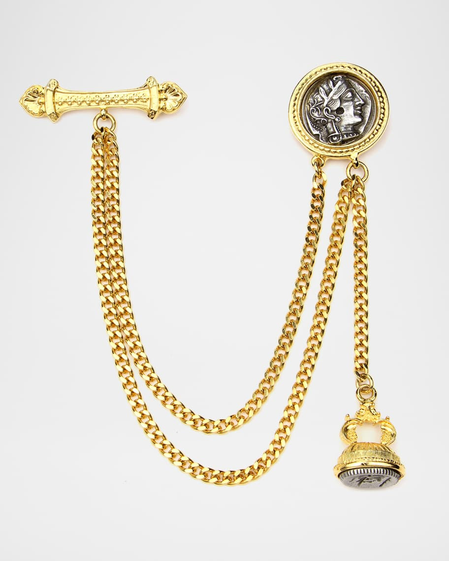 Ben-Amun Double Chain Coin Brooch | Neiman Marcus