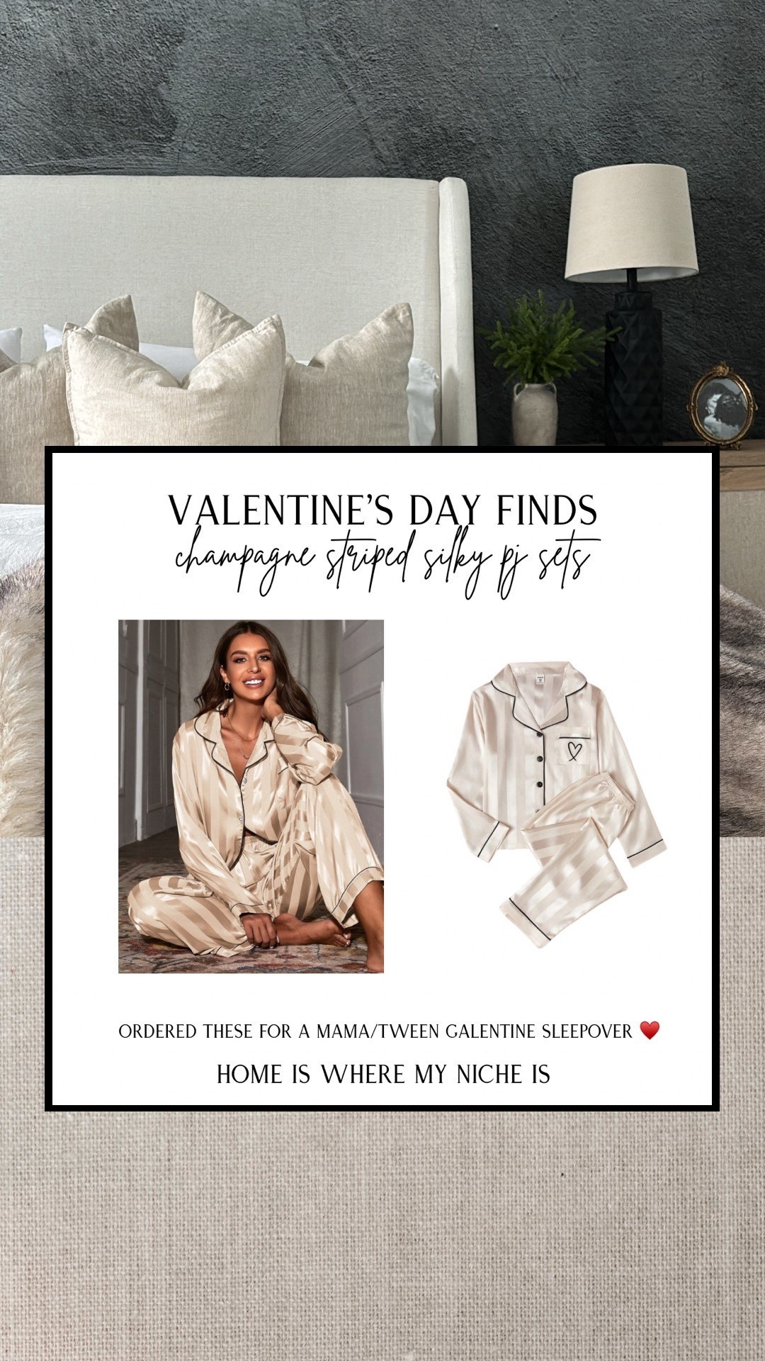 V D A Y / ordered these champagne striped silky pj sets for a mama/tween sleepover with my galentine ♥️

#LTKstyletip #LTKcanada #LTKfamily