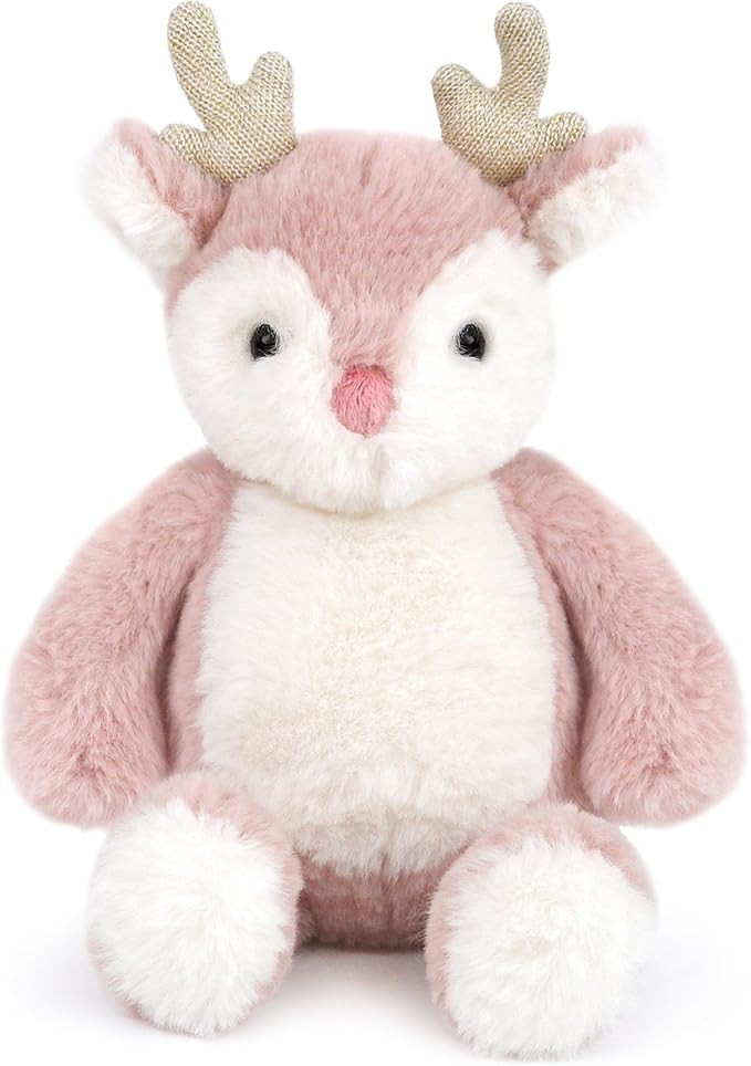 MON AMI Holly The Reindeer Stuffed Animal | 10-Inch Red Nosed Plush Pink Reindeer | Soft & Huggab... | Amazon (US)