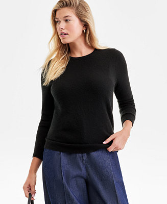 Charter Club Women's Long-Sleeve 100% Cashmere Crewneck Sweater, PXS-3X, Macy's Exclusive - Macy'... | Macy's