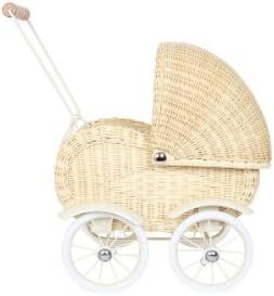 Baby Doll Stroller by Small Foot – Vintage Wicker Rolling Carriage Pram – Classic Doll Buggy ... | Amazon (US)