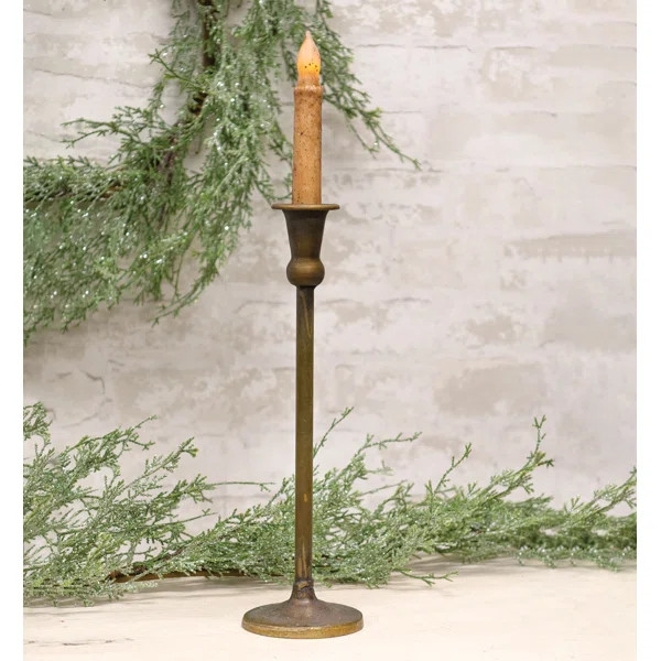 Antiqued Brass Maglia Taper Holder 12.5" | Wayfair North America
