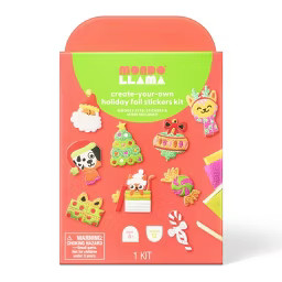Christmas Craft 12ct Foil Art Holiday Icon Stickers Activity Kit - Mondo Llama™ | Target