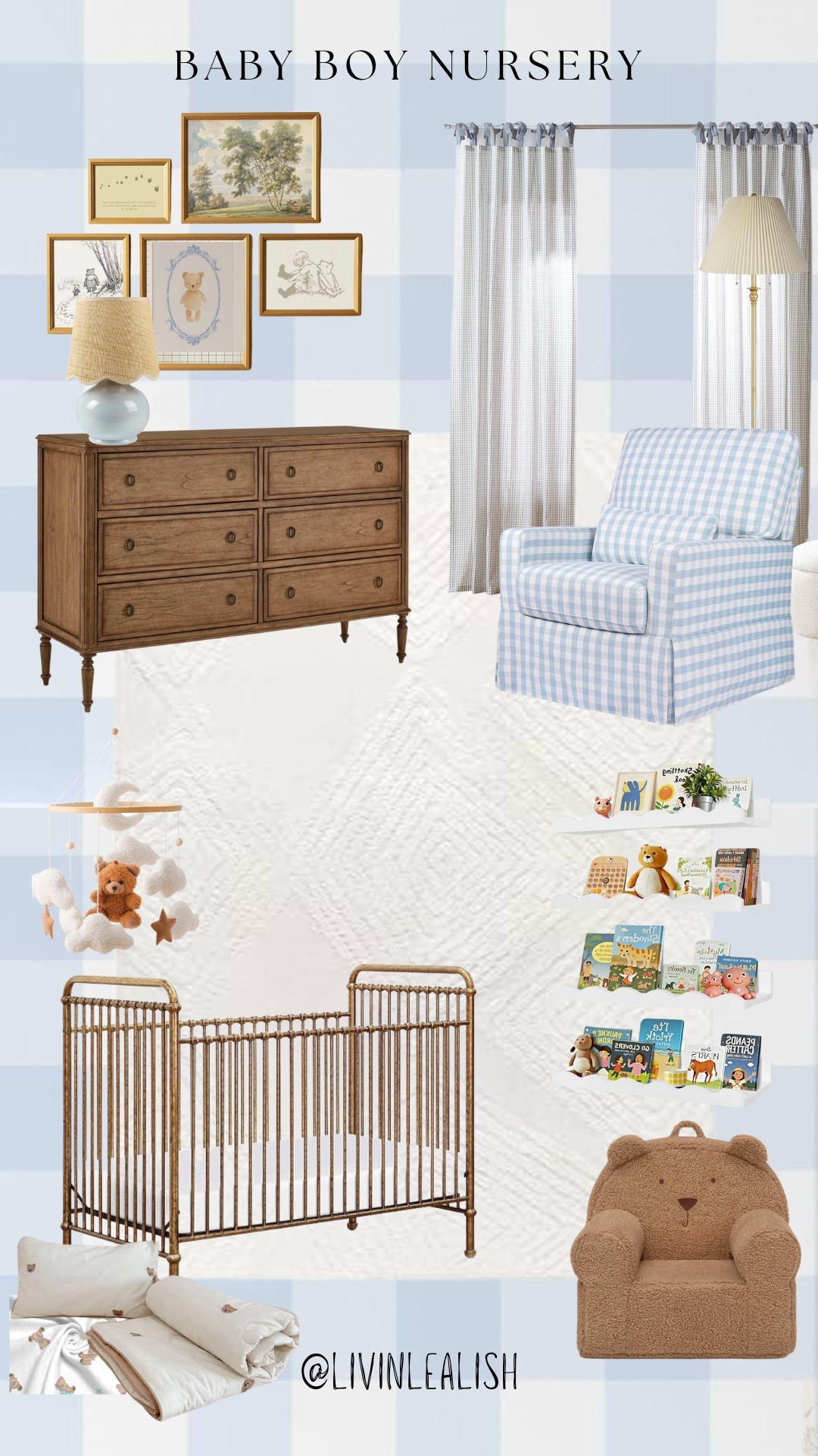 Baby boy blue teddy bear nursery! #nursery #boynursery #bluenursery #babyboynursery #boyroom 

#LTKKids #LTKBaby #LTKHome