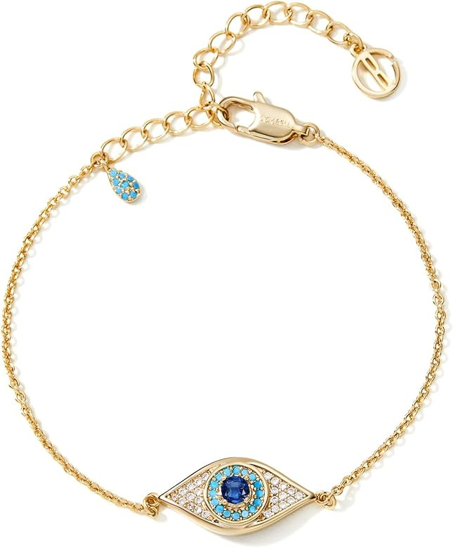 Cicy Bell Evil Eye Bracelet 18k Gold Plated Turquoise Zirconia Link Bracelets Trendy Jewelry Gift... | Amazon (US)