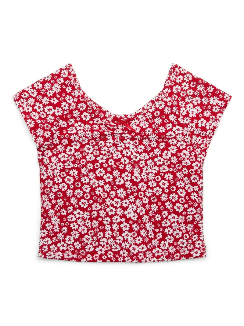 Wonder Nation Tween Girls Ribbed Raglan Tee with Short Sleeves, Sizes 4-18 | Walmart (US)