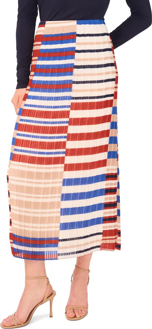Halogen® Pleated Colorblock Stripe Maxi Skirt | Nordstrom | Nordstrom
