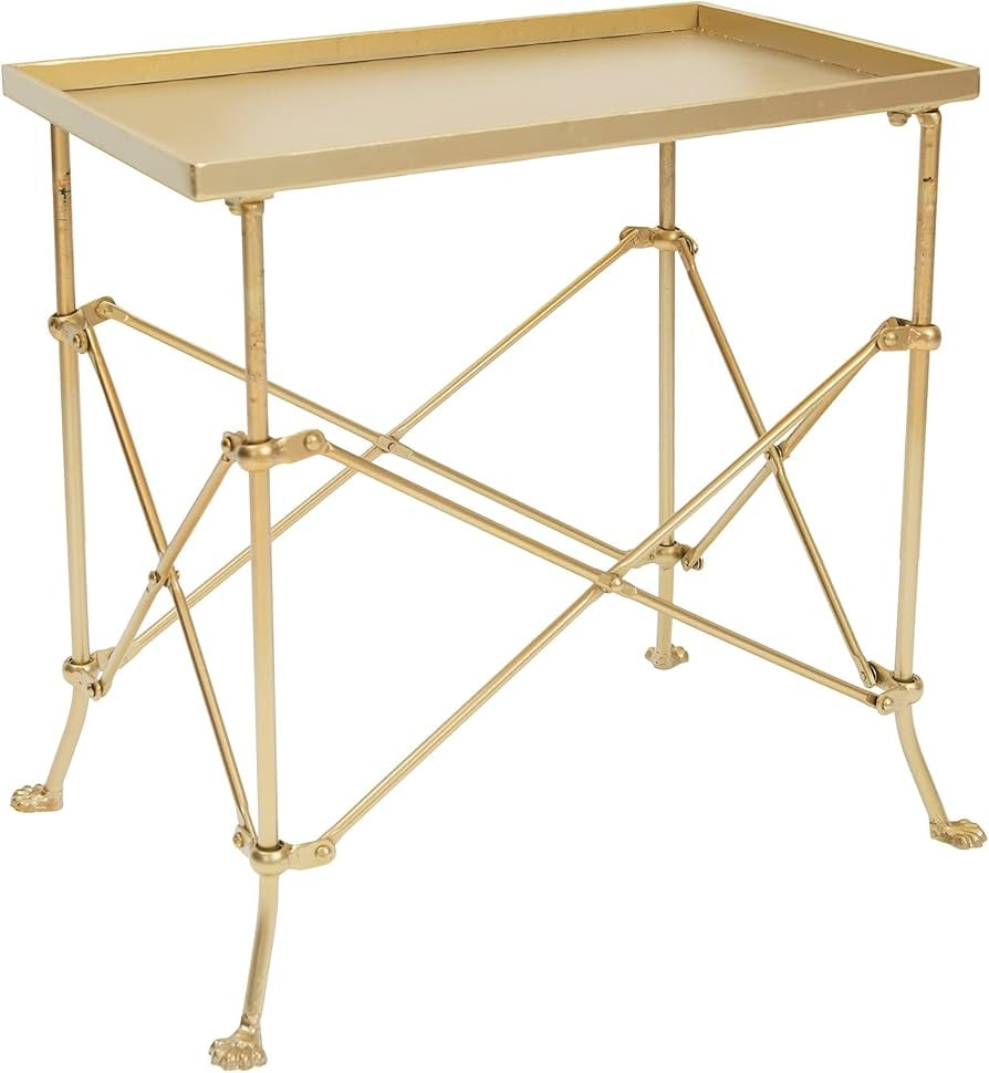 Creative Co-op EC0221 20" Metal Rectangle Table Occassional Furniture, Gold | Amazon (US)