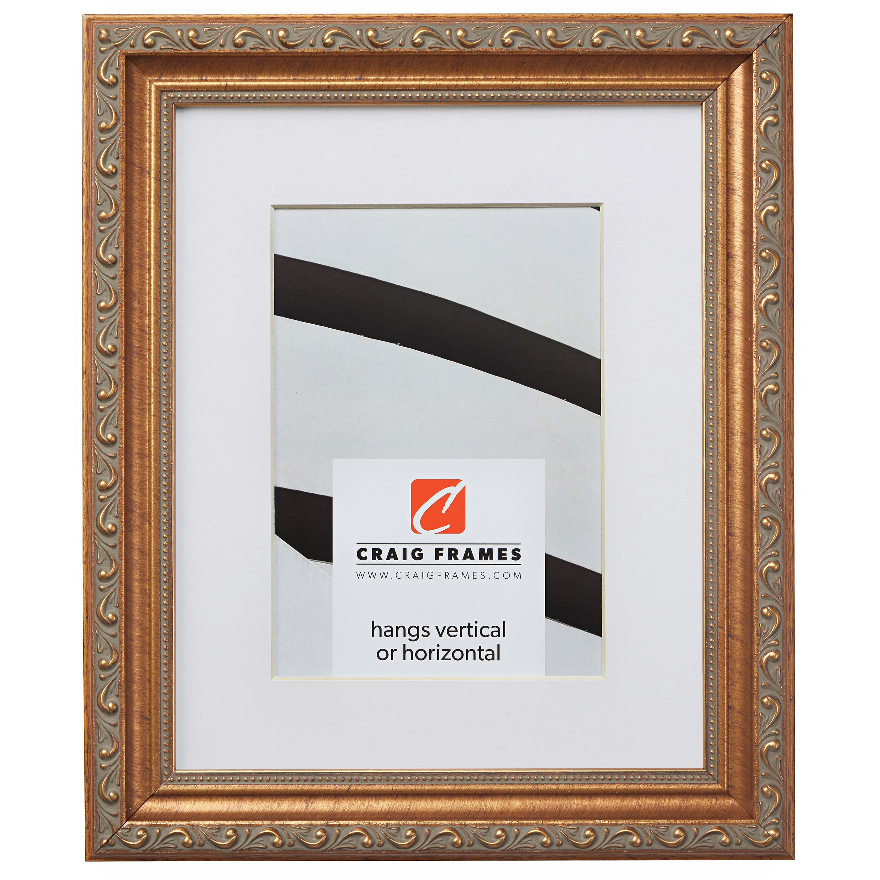Craig Frames 24x36 Matted to 20x30 Picture Frame Gold Ancien Ornate 1.25 Inch Wood Moulding Wall Display for Art Posters or Photos | Lowe's